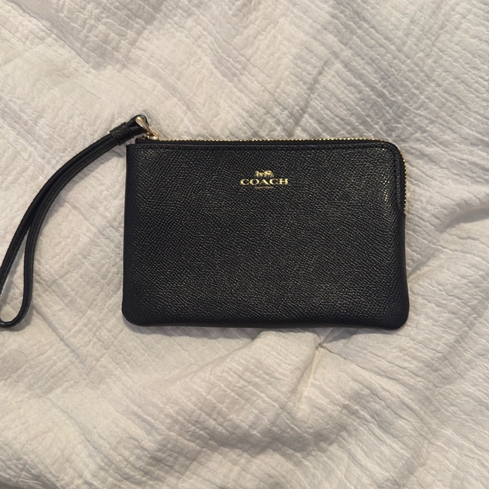 Coach black wristlet wallet